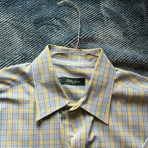 Bobby Jones Yellow Plaid Men's Long Sleeve Shirt
